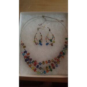 Rainbow beaded jewelry set